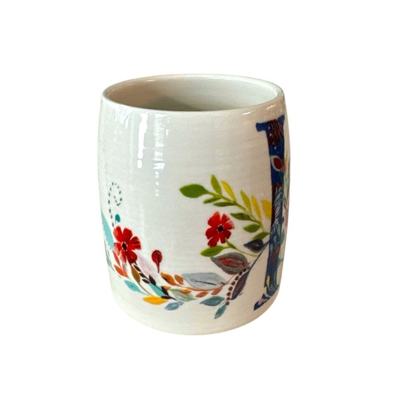 Anthropologie Starla M Halfmann Monogram Letter H Petal Palette Coffee Tea Mug - Picture 4 of 8